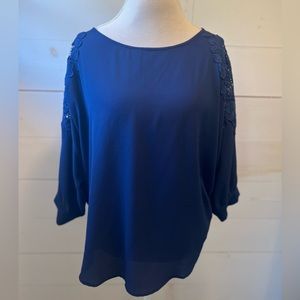Soieblu blue women’s boho blouse